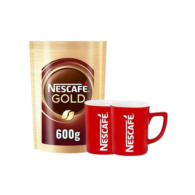 Nescafe Gold Ekonomik Paket 600 Gr + 2 Adet Nescafe Kırmızı Kupa Hediyeli