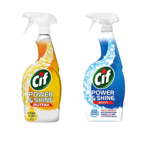 Cif Power & Shine Mutfak Temizleyici 750 Ml + Cif Power & Shine Banyo Temizleyici 750 Ml