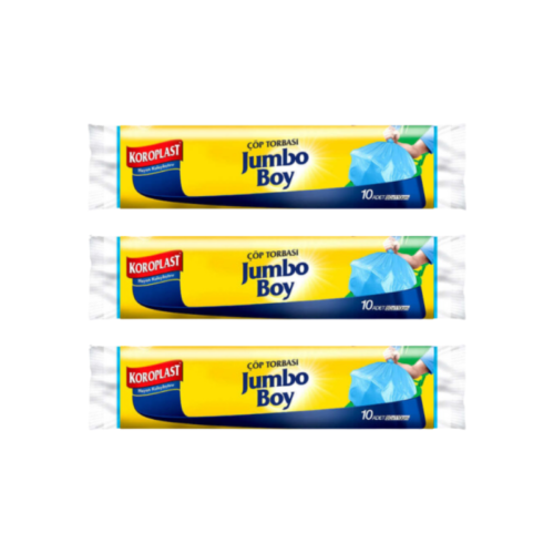 Koroplast Jumbo Boy Çöp Torbası 80x110 300Gr 3 x 10'lu Mavi