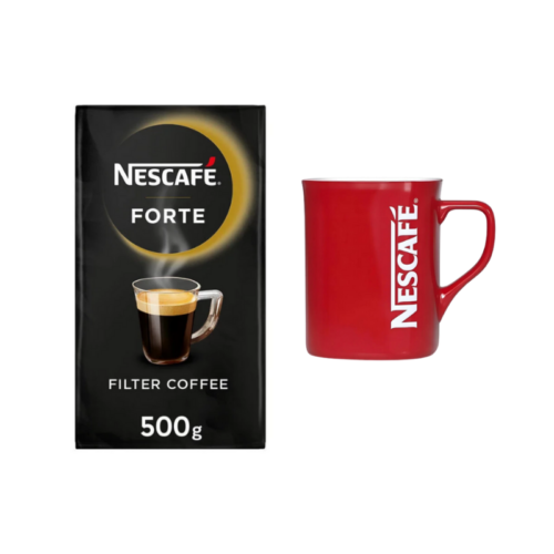 Nescafe Forte Filtre Kahve 500 Gr + Nescafe Kırmızı Kupa Hediyeli