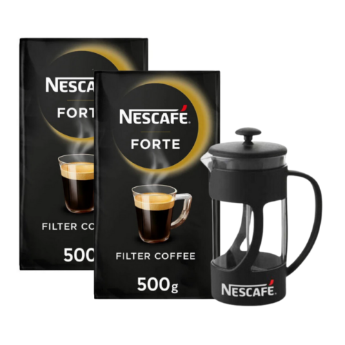 Nescafe Forte Filtre Kahve 500 Gr 2 Adet + Nescafe French Press Hediyeli