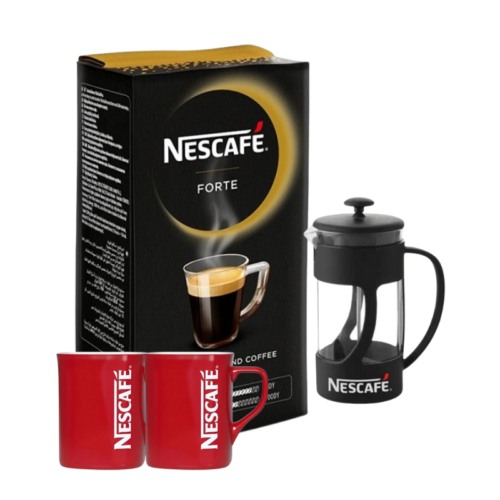 Nescafe Forte Filtre Kahve 500 Gr + Nescafe Kahve Kupası + Nescafe French Press 350 Ml Hediyeli